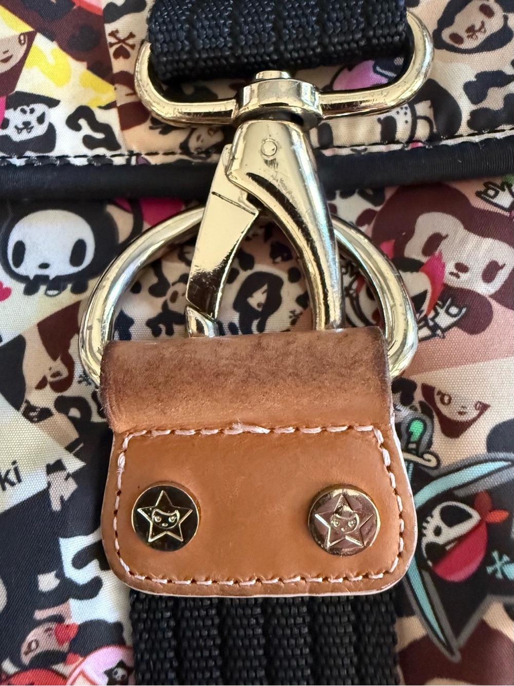 Tokidoki Multicolor Crossbody Messenger Bag Black Trim Gold Hardware - Picture 7 of 8